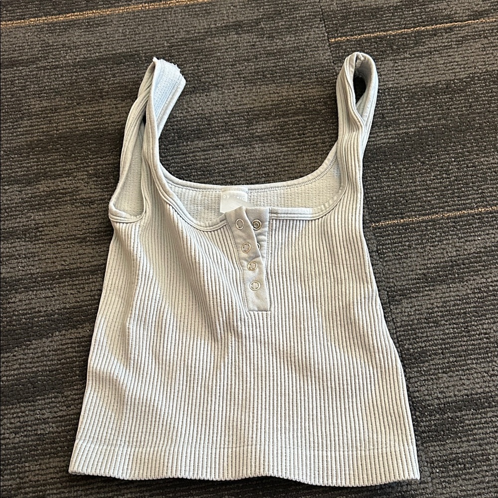 Stylish Gray Ribbed Women's Top